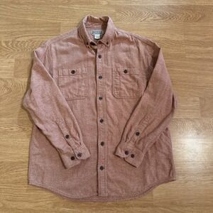 Duluth Trading CO Kennesaw Shirt Men's Orange Large Relaxed Fit Button Down